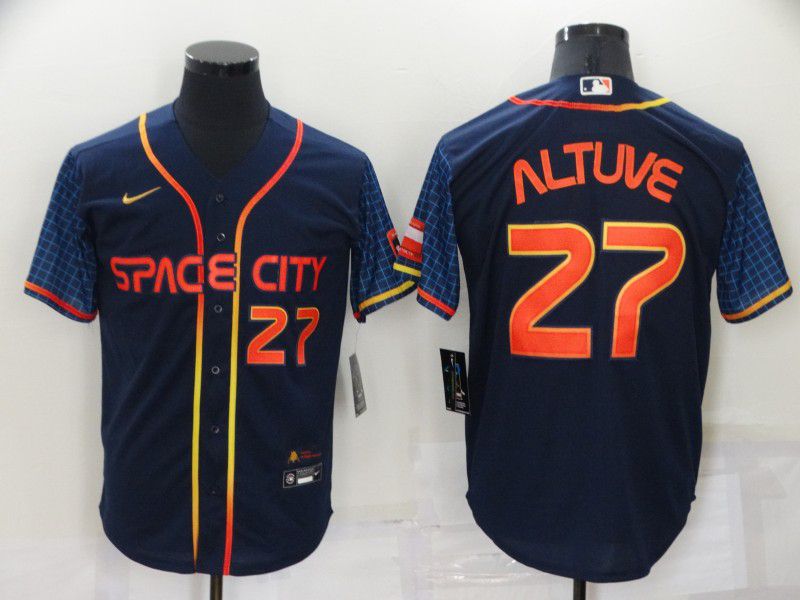 Men Houston Astros #27 Altuve Blue City Edition Game Nike 2022 MLB Jersey->detroit tigers->MLB Jersey